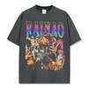 Cross-border americano retro moda RaiNao impresso manga curta t-shirt lavado velho manga comprida solto capuz camisola atacado