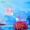 Micro paisajismo creativo lindo ballena pulpo fluorescente luminoso animales marinos accesorios de decoración DIY adornos pequeños de resina