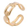 Nuevos Productos Anillo de Titanio de Acero Dorado Colorido con Forma de Cadena para Hombres y Mujeres Anillo Abierto Ajustable Anillo de Cola Venta Caliente Transfronteriza