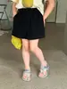 Pantalones Cortos de Tres Cuartos Versátiles y Frescos de Algodón de Color Sólido Estilo Coreano Casual de Verano para Niños y Niñas Aimo Beibei