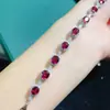 Pulseira de Prata Esterlina S925 com Granadas Naturais de Magnésio e Alumínio Design de Nicho 5*6mm Estoque Vivo Venda Direta