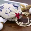 Fornecimento de fábrica saco de algodão estampado com cordão saco para embalagem de presente saco com cordão decorativo para joias com logotipo imprimível