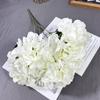 Paquetes de 5 Pintura al Óleo de Hortensia Set de Boda Flores de Simulación Escritorio Hogar Decoración Floricultura Base de Fila de Flores