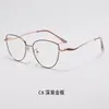 Bestseller de Xiaohongshu Nuevas Gafas Bloqueadoras de Luz Azul Ojo de Gato Marco de Metal Ultra-Ligeras Lentes Planas Venta al por Mayor Personalidad Transfronteriza Mujeres