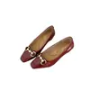 Zapatos Mary Jane Retro Franceses para Mujer con Hebilla Metálica, Zapatos de Charol Individuales, Zapatos Cuadrados Elegantes y Versátiles con Aumento Oculto de Altura