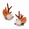Pinzas para el pelo de asta de reno navideñas transfronterizas, accesorios para el pelo, pasadores decorativos de asta de reno simulada con temática de bosque navideño