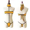 Ropa interior sexy para mujer europea y americana, traje de baño, bragas, sujetador sexy para mujer, perspectiva, traje de baño bikini de una pieza