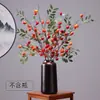 Yongyue Nova Flor de Tâmaras Vermelhas Ornamento de Decoração para Casa Arranjo de Flores Tâmara Auspiciosa Fruta Vermelha Flor Artificial Fruta Vermelha