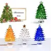 Adornos de Árbol de Navidad de Cristal Regalo de Navidad Regalo de Cumpleaños para Amigos Hombres y Mujeres Decoración de Sala de Estar en Casa Árbol de Paz Verde
