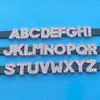 8mm Letras de Diamantes Completos Pintadas en Spray de Colores A-Z Letras de Diamantes de Aleación de Zinc con Perlas Pulsera DIY Accesorios para Ropa