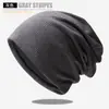 Nuevo Sombrero Frío de Cuatro Estaciones Fino para Mujer Comercio Transfronterizo Moda Rayada Todo Combinable Gorro de Punto Coreano