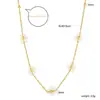 Exquisito Elegante Collar de Perlas de Agua Dulce Diseño de Nicho Ins Cadena de Clavícula de Perlas de Imitación Asimétrica Joyería de Acero Inoxidable