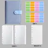 Cuaderno de cuero PU transfronterizo, color macarrón, carpeta A6 con bolsillo con cremallera, cuaderno de presupuestación y contabilidad de efectivo, al por mayor