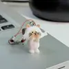Llavero de Gato y Pez con Colgante de Cascabel 3D de Colores, Lindo Regalo Original para Mejores Amigos y Parejas, Accesorio para Bolsa