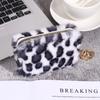 Monedero Nuevo de Felpa Transfronterizo, Cartera de Moda con Estampado de Leopardo, Bolso Sencillo de Nicho, Fabricante de Tarjetero Peludo