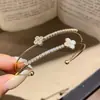Pulsera de Doble Capa con Lazo de Circonita Estilo Francés, Pulsera Dulce Estilo Ins, Lujo Ligero, Sensación de Alta Gama, Accesorio de Mano Versátil para Mujer