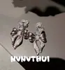 Belleza Que Toca el Corazón: Pendientes de Gemas Coloridas con Forma de Corazón y Lazos, Joyería de Alta Gama con Brillantes Azucareros de Diamante Colgantes de Mariposa para Orejas