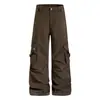 Pantalones cargo OREETA de estilo retro americano con múltiples bolsillos para hombre y mujer, pantalones casuales rectos unisex de moda para la calle