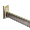 Barra para colgar ropa de aleación de aluminio, gruesa, con tira antideslizante silenciosa y asiento con brida.