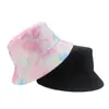 Sombrero de pescador tie-dye de doble cara con estampado digital transfronterizo para hombres y mujeres, sombrero de protección solar para moda exterior de primavera y verano