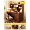 Escritorio con estantería, mesa integrada para estudiantes y uso doméstico, escritorio de escritura para dormitorio, montado en la pared con cajones, estantería, escritorio de oficina para computadora para adultos