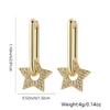 Novos Brincos Circulares de Estrela com Zircônia Microincrustada da Amazon Transfronteiriços Estilo Europeu e Americano Moda Feminina Brincos de Cobre com Zircônia Incrustada