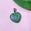 Venta caliente transfronteriza amor 20mm colgante piedra de cristal natural forma de corazón corazón de melocotón collar accesorios de joyería hechos a mano diy