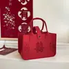Bolsa de Feltro Vermelha com Palavra Feliz Bolsa de Mão Bolsa de Mão Lembrança de Casamento Companhia para Banquete de Aniversário Bolsa de Presente de Grande Capacidade