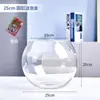 Aquário Pequeno, Tanque Transparente de Vidro Espessado para Tartaruga de Escritório, Tanque Mini Pequeno Redondo para Peixinhos Dourados de Mesa em Casa na Sala de Estar