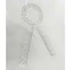 Regla Medidora de Ángulos de 12 pulgadas en Stock para Venta por Fabricante, Material de PVC Engrosado, Regla Medidora de Ángulos Transparente con Cabeza Redonda Grande