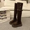 Botas Altas de Moda de Dos Vías con Suela Gruesa 2026 Nuevo Otoño/Invierno Por Encima de la Rodilla de Gamuza para Mujer Adelgazantes de Caña Alta Versátiles Botas de Jinete