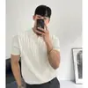 Camisa polo masculina estilo business casual, manga curta, novo design de verão, com colarinho abotoado, corte slim, tecido de malha, atacado para vendas transfronteiriças