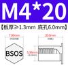 Yishenglong Pernos Remachables para Agujero Ciego de Acero Inoxidable Tuercas Remachables Placa de Presión Hexagonal Rosca Bsos-M3M4