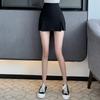 Novidade Primavera/Verão 2022 Shorts pretos com fenda moda estilo coreano versátil cintura alta modelador saia-calça split