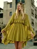 Vestido tipo capa con volantes de estilo elegante, nuevo para primavera/verano, transfronterizo europeo y americano, con camisola interior de moda