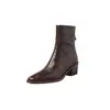 Botas Chelsea com sola silenciosa e forro de pele de ovelha para o trajeto diário, coleção outono/inverno 2026, salto grosso, salto médio, bico quadrado versátil, botins de couro genuíno para mulheres