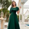 Elegante Vestido de Noite de Manga Curta 2026 Novo Verão Design Verde Vestido de Noite Transfronteiriço Moda Amazon Vestido Longo