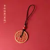 Pendente de Gasto Fantasma da Montanha de Cinábrio Moeda Antiga Chinesa Corrente para Celular de Latão Colar Artesanal Pingente de Chaveiro