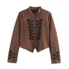 Bestseller Transfronterizo de AliExpress Primavera 2026 Nueva Chaqueta para Mujer de Corte Ajustado con Textura de Ante y Hebilla de Nudo 4344800