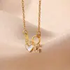Pingente Coração Dourado Cobre Microincrustado Zircônia Colar Pingente Coração Colorido Acessório de Joia