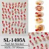 Pegatinas para Uñas Estilo Chino Pez Dorado Fuegos Artificiales 5D Repujado Tridimensional Auspicioso Rojo Carpa DIY Pegatinas de Arte para Uñas Modelo Sl