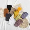 Calcetines para Mujer Estilo Japonés Color Sólido Longitud Media Algodón Cuatro Estaciones Ins de Moda Calcetines para Apilar Corea del Sur Delgados Combinan con Todo Calcetín Calcetines de Longitud Media para Mujer