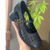 Sandalias de Tacón Grueso de Corte Bajo con Punta Redonda Perforadas Huecas de Comercio Exterior Nueva Colección Primavera Verano Suela Suave Cómodas Zapatos para Mujer Transfronterizo