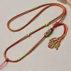 Colar Estilo Xizang, Cordão de Colar Étnico Tecido à Mão, Colar com Pingente Thangka, Cordão de Colar Ajustável, Acessórios Tradicionais