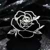 Broche Rosa Cortado em Metal de Aço Inoxidável Transfronteiriço Pinos de Design de Alto Padrão Corsage de Lírio Exquisito Acessórios de Vestuário