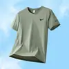 Camiseta de Manga Corta de Seda Helada de Verano para Hombre, Delgada, Holgada, Absorbente de Sudor, de Secado Rápido, Camiseta de Malla con Cuello Redondo para Jóvenes y Adultos