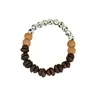 Fragancia a Grano de Café Diseño Original Nuevo Estilo Chino Pulsera de Piedra Manchada de Nogal con Grano de Café Joyería Versátil de Amistad