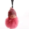 Llavero de Muñeca Durmiente Linda de Imitación de Piel de Conejo Rex Hecha por el Fabricante Colgante de Bola de Pelo para Bolso de Bebé Niña Durmiente Linda Regalo