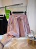 Shorts de Secagem Rápida Feminino Verão Fino 2025 Novo Roupa Externa Emagrecimento Visual Solto Perna Larga Cordão Cintura Alta Linha A Calça Casual