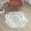 Alfombra redonda de imitación de cachemira con diseño de flores, ideal para sala de estar, sofá, tocador, dormitorio y suelo.